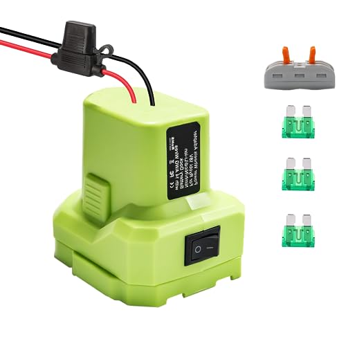 Power Wheels Battery Adapter for Ryobi 18V P108 P107 P102 P100 Li-ion & Ni-Cd Battery-30A Fuse,Wire terminals & 14 AWG Wire - Power Connector for Kids Electric Car,Robots,RC Toys and LED Lights,DIY.
