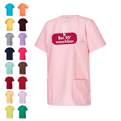 Clinotest Schlupfkasack Anna/Anton 195 g/m 65% Polyester 35% Baumwolle Komfortable & Pflegeleichte Arbeitsbekleidung für Damen & Herren Ideal für Klinik Labor&Medizin (Pretty Pink M)