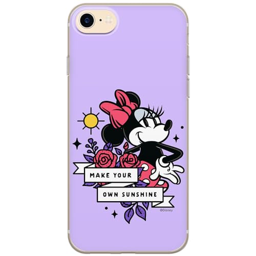 ERT GROUP mobile phone case for Iphone 7/8/ SE 2/ SE 3 original and officially Licensed Disney pattern Minnie 073 optimally adapted to the shape of the mobile phone, case made of TPU