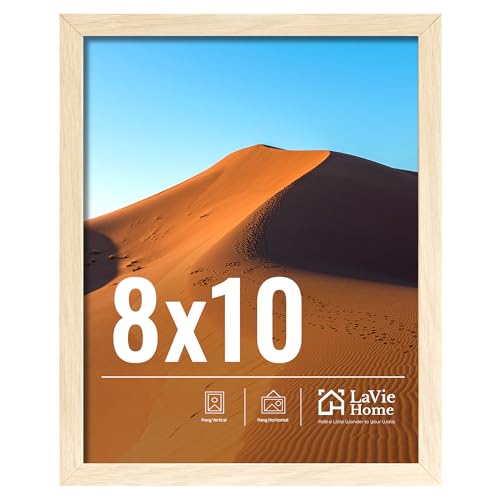 Image of LaVie Home 8x10 Picture Frame for Wall Display, 8x10 Oak Picture Frame with HD Plexiglas, 8 x 10 Poster Frame 1 Pack, Display Frame for Vertical or Horizontal, Classic Collection