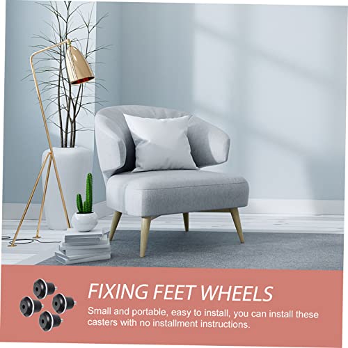 SOPOTUTU 4個増高固定輪椅子キャスター 交換用 オフィス ホーム用 簡単取り付け 静音設計 床保護 ブレーキなし 固定機能付き さまざまな椅子と互換性あり