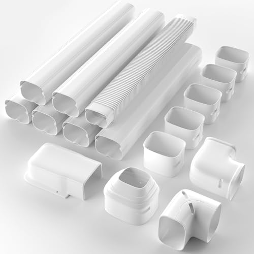 Toutgood 4'' 23Ft Mini Split Line Set Cover Kit for Minisplit Ductless Linset Air Conditioners and Heat Pumps, Central AC Decorative Upgraded UV-Proof Strong & Durability PVC Pipe