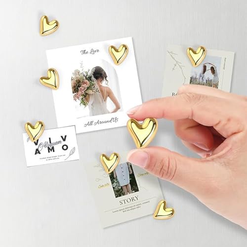 10 imanes decorativos para refrigerador en forma de corazón miniatura 2