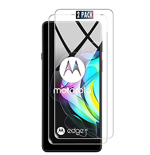 Image of KP TECHNOLOGY {2 PACK) Moto Edge 20 Premium Quality Genuine Tempered Glass Explosion & Shatter Proof Screen Protector Guard Cover for Motorola Edge 20