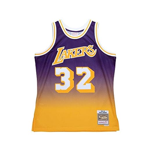 Mitchell & Ness Mens Fadeaway Swingman Crew Neck Athletic Tank Jersey 1984 Basketball Athletic - Gold,Purple - Size S