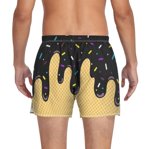 Image of Men's Boxer Shorts Cotton Loose Underwear with Button Fly