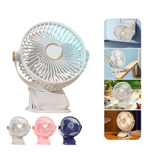 Ventilador de mesa 5 velocidades luminária LED recarregável Mini Fan Portátil Escritório Viagens (Br