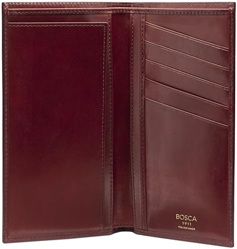 Bosca Italia Old Leather Calling Card Case – Minimalist Front Pocket Wallet for Men – 4 Billfold Card Slots Handmade in Italy - Dark Brown2
