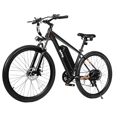 Qlife Racer Electric Bike for Adults - 21-Speed Mountain Lightweight Ebike with Peak 1000W 20+MPH Brushless Motor, 375Wh Removable Battery, 26X2.1 Tire Step Over E-MTB, Up to 40 Miles,Black