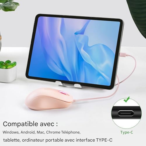 Ratón con cable ergonómico y silencioso para trabajar en casa 2