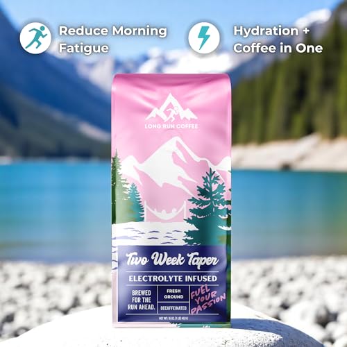 Image of Long Run Coffee - Hydrating Coffee with Electrolytes - All Natural Energy + Hydration + Recovery for Athletes - Stomach Friendly Electrolyte Coffee for Runners (5 lb, Decaf)