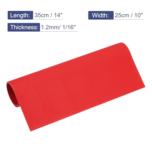 QUARKZMAN Wellpappe Blätter 5 Stück 35cm x 25cm x 1,2mm Rote Pappe Für DIY Basteln