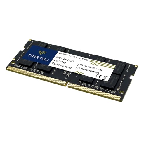 Image of Timetec 16GB DDR4 3200MHz (DDR4-3200) PC4-25600 Non-ECC Unbuffered 1.2V CL22 2Rx8 Dual Rank 260 Pin SODIMM Compatible with AMD and Intel Gaming Laptop Notebook PC Computer Memory RAM Module Upgrade
