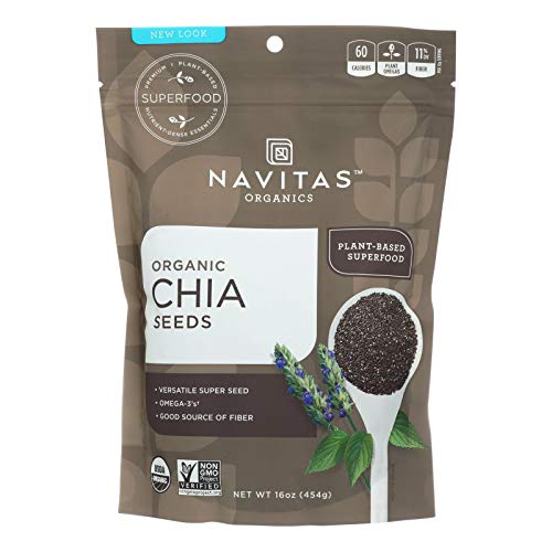 Navitas Organics Chia Seeds, USDA Certified Organic, Non-GMO, Gluten-Free, 16 Ounce (Pack of 6)