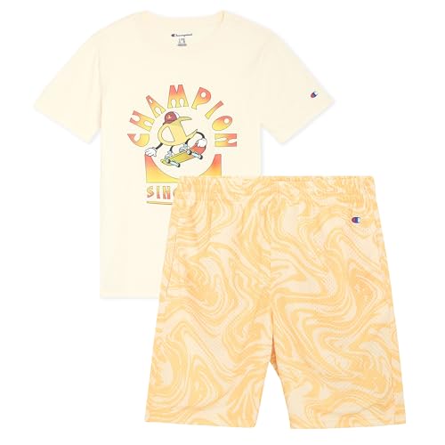 Image of Champion Boys 2 Piece Short Sleeve Shirt and Mesh Shorts Sets