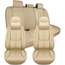 Car Seat Covers for Honda CR-V CRV 2007-2024 2025,Waterproof Leather Seat Covers 5-Seats Luxury,Car Interior Accessories with Airbag,Car Seat Protectors for CR-V CRVBeige