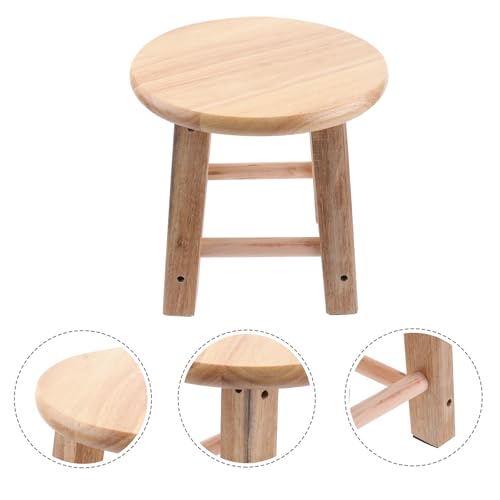 Tabouret à chaussures en bois rond léger de hauteur 25 cm - 8