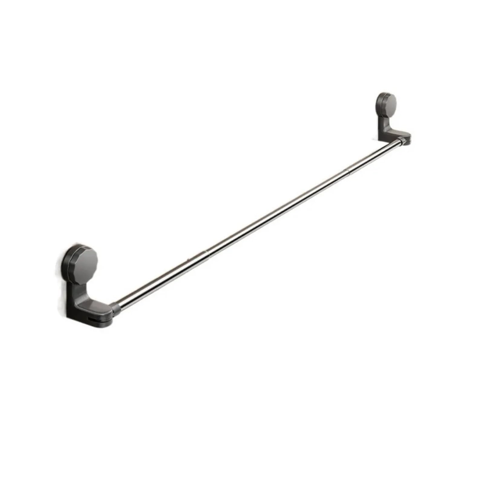 1pc Wall-Mounted Suction Cup Towel Rack Strong Rotatable Hanging Holder Easy To Install Waterproof Bathroom Rod(Black 50-100cm)