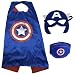 JDProvisions Captain America Blue Kids Cape and Mask Set