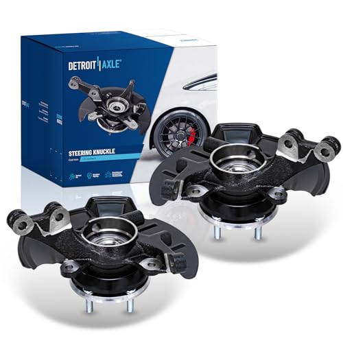 Detroit Axle - 2pc Front Steering Knuckles for 2007-2012 Hyundai Elantra Driver & Passenger Side Knuckles with Wheel Bearing Hub Assembly 2008 2009 2010 2011 Replacement