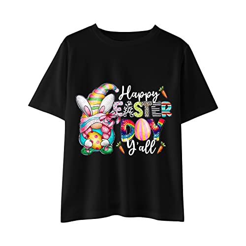 Camisetas com estampa de letras para o dia da páscoa para meninos e meninas manga curta camiseta inf
