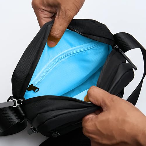 Image of URBAN WOLF Small Sling Bag - Water Resistant Mini Crossbody Travel Bag for Men & Women, Anti-Theft Chest Bag with Waterproof Zippers for Phone, Passport, and Everyday Use