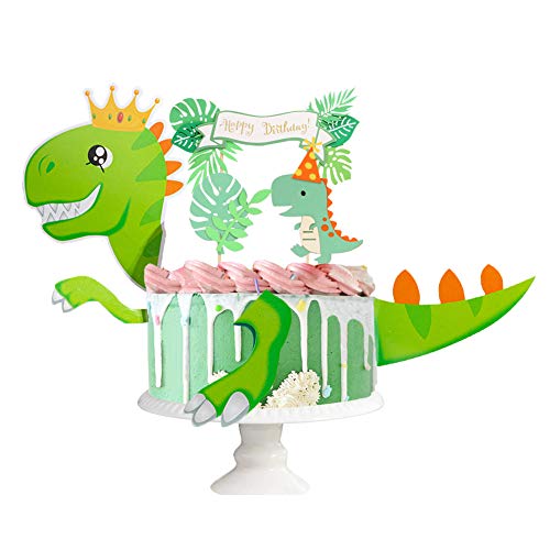 Dinosaurier Tortendeko Dino Kuchen Dekoration Dschungel-Kuchenaufsatz Dinosaurier Toppers für Geburtstag Tortendeko Junge
