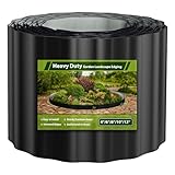 LIANTRAL Corrugated Metal Garden Edging Border, 15 cm x 6 m Lawn Edging Borders Landscape Fence Fencing for Flower Bed, Landscaping, Lawn, Yard, Paver - Black