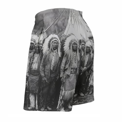 Vintage Native USA Indian Tribe Mens Swim Trunks Quick Dry Board Shorts Beach Swimwear Bathing Suits4