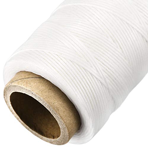Fil à coudre en cuir blanc cordon polyester ciré 1mm couture manuelle 180m