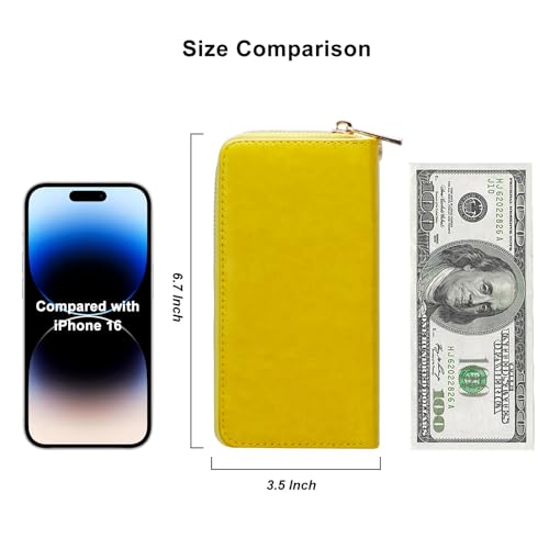 Image of Double Zipper Wallet for Woman Clutch Purse with Cell Phone Holder for Smartphone /Card /Coin /Cash