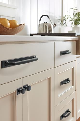 image for Amerock Maymont 3-3/4 inch (96mm) Center-to-Center Rectangle Matte Bla