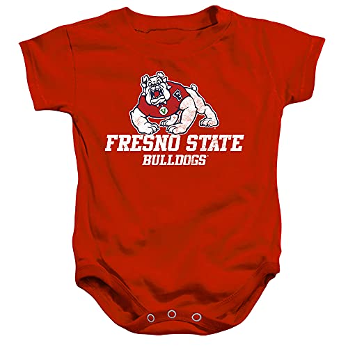 Fresno State Bulldogs Official Bulldogs Logo Unisex Infant Snap Suit for Baby,Red, 6 Months