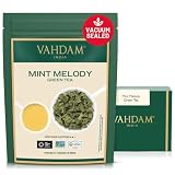 VAHDAM, Tè Verde alla Menta (50 Tazze) | Te Verde in Foglie con 100% Pura Menta Piperita | Da Giardini di Alta Quota | Da Preparare Caldo o Freddo | Sottovuoto |