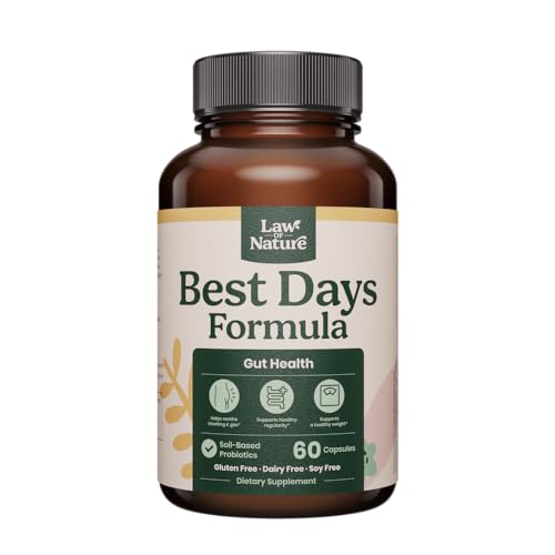 Best Days Formula | Advanced 5-in-1 Gut Support for Bloating, Gas & Irregularity | Soil-Based Probiotics + Prebiotics, L-Glutamine, Aloe Vera & More | 60 Capsules