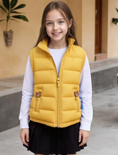 SELINK Girls Winter Puffer Vest Zipper Kids Lightweight Sleeveless Outwear Puffy Vests Big Girls Sleeveless Jacket4