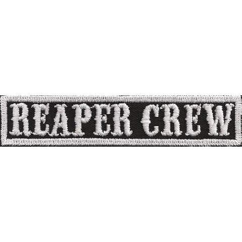 SOA sw, REAPER CREW Namensschild Rangabzeichen Motorad Kutte Patch Aufnäher Cover