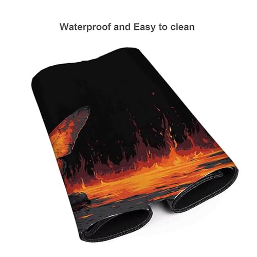 Gaming mouse pad papillon orange grand format pour setup maison et bureau - 4