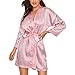 Produktbild Riou Bademantel Damen Morgenmäntel Lang Kimono Große Größen Winter Home Service Nachthemd Pyjamas für Bride Hochzeits Paty Seidenmantel