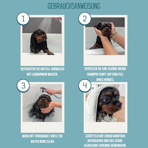 Tails of Glory Organisch & Natürliches Hundeshampoo Hanföl, Aloe Vera, Hafer, Juckreiz, Geruch, Sensitiv, Langhaar, Vegan, Ohne Sulfate