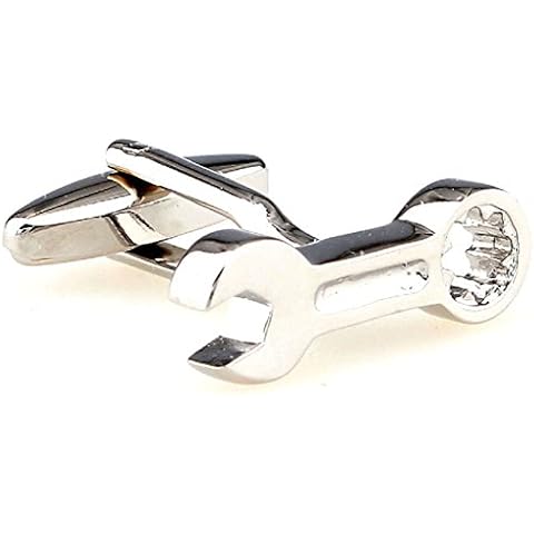 MRCUFF Wrenches Wrench Pair Cufflinks in a Presentation Gift Box & Polishing Cloth Cover