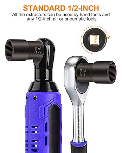 Thinkwork Lug Nut Remover, 6 Pieces Wheel Lock Removal Kit For Removing Stripped, Damaged, Frozen, Rusted, Rounded-Off Bolts, Nuts & Screws #TOP5