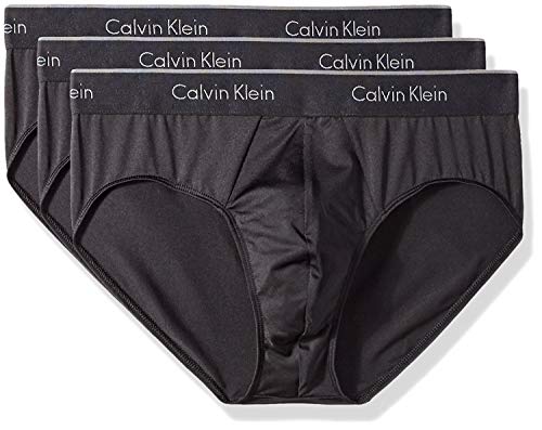 Calvin Klein Men's Underwear Microfiber Stretch 3 Pack Brief, Black, Medium