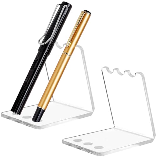 PH PandaHall 2 Stück Stifthalter Aus Acryl 3 Steckplatz Durchsichtiger Stiftständer Mit Schräger Rückseite Make Up Pinselhalter Organizer Stifthalter Pinsel Trockenständer Für Zuhause Schule Büro