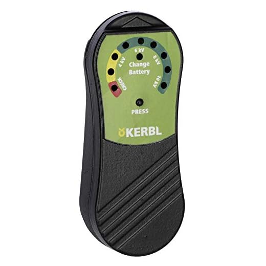 Kerbl Zaunprüfer mit LED-Anzeige (Prüfgerät für Weidezäune, Spannungsanzeige, LED-Anzeige für Batteriezustand) 445599