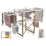 Newlux - Tendedero Plegable con Alas 30m XXL Wood V35, 3 Niveles (176x61x104cm)....