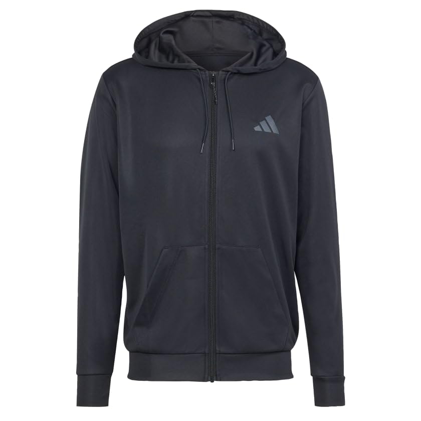 Sweat à capuche zippé Adidas Train Essentials bleu pour homme
