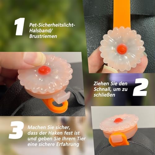 AHJ Hundelicht LED Blinklicht, USB-C, für Kinder & Jogger, Weiß-Orange