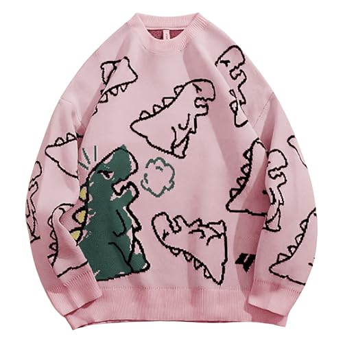 Women's Dinosaur Graphic Sweaters Cartoon Kwaii Knit Crewneck Long Sleeve Oversized Pullover Jumpers3