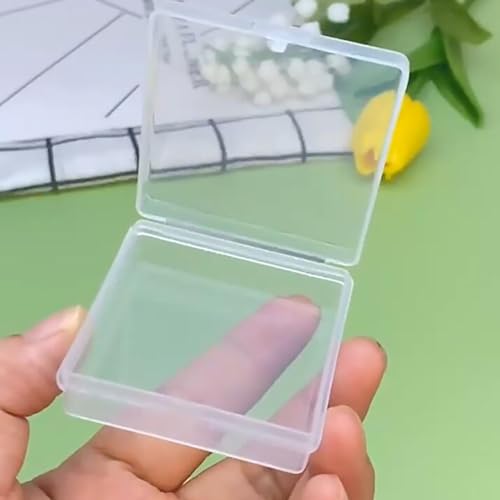 Image of 12 Pack Clear Rectangular Plastic Beads Storage Containers Box (2.13 x 2.09 x 0.67 Inch), Bead Organizers for Small items, Crafts, Beads, Coins, Jewelry and Business Cards